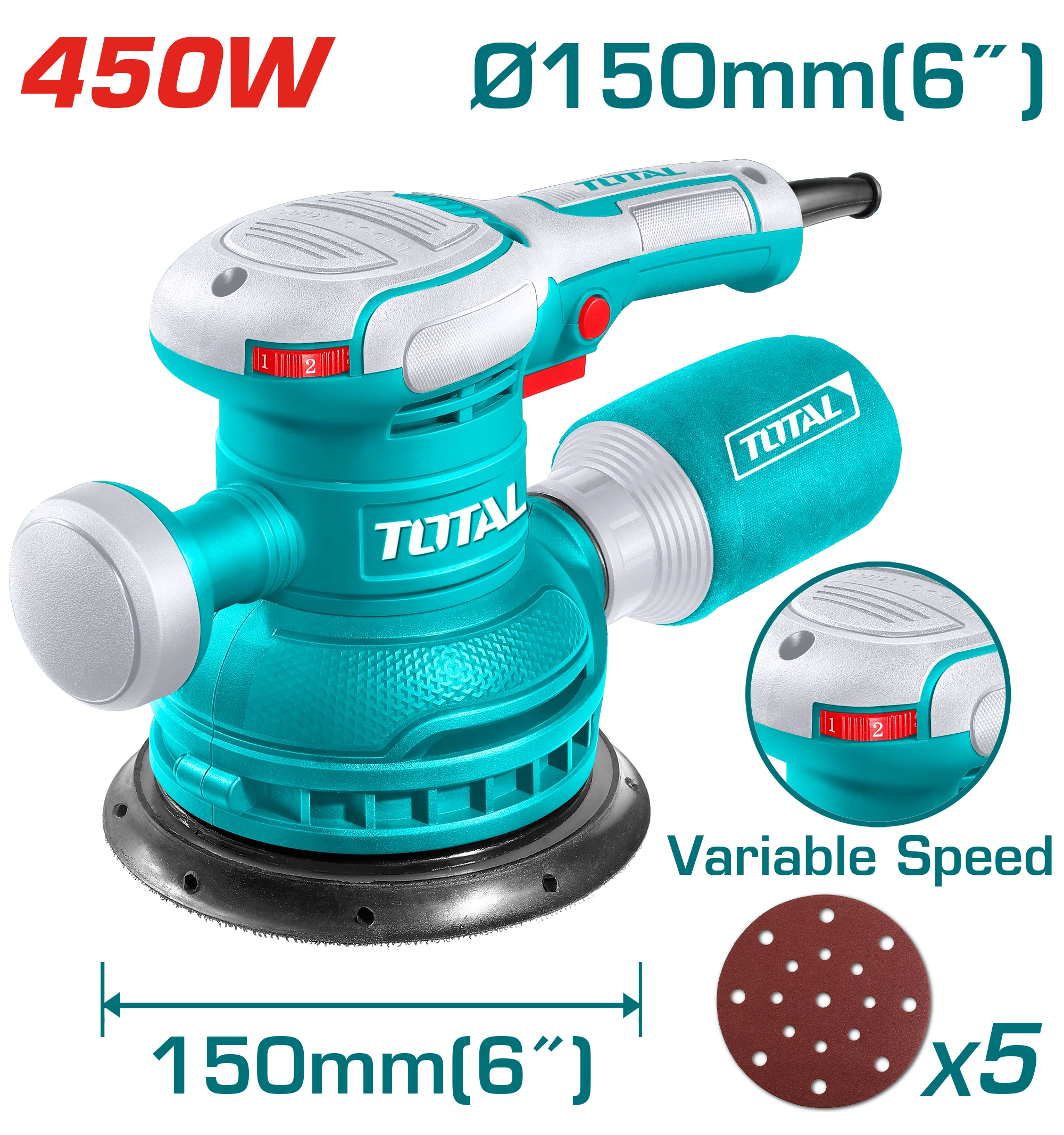 TOTAL Rotary Sander 450W – TF2061506