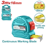 Total 3mx16mm Steel Measuring Tape TMT34316